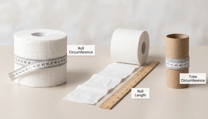 circumference of a roll of toilet paper